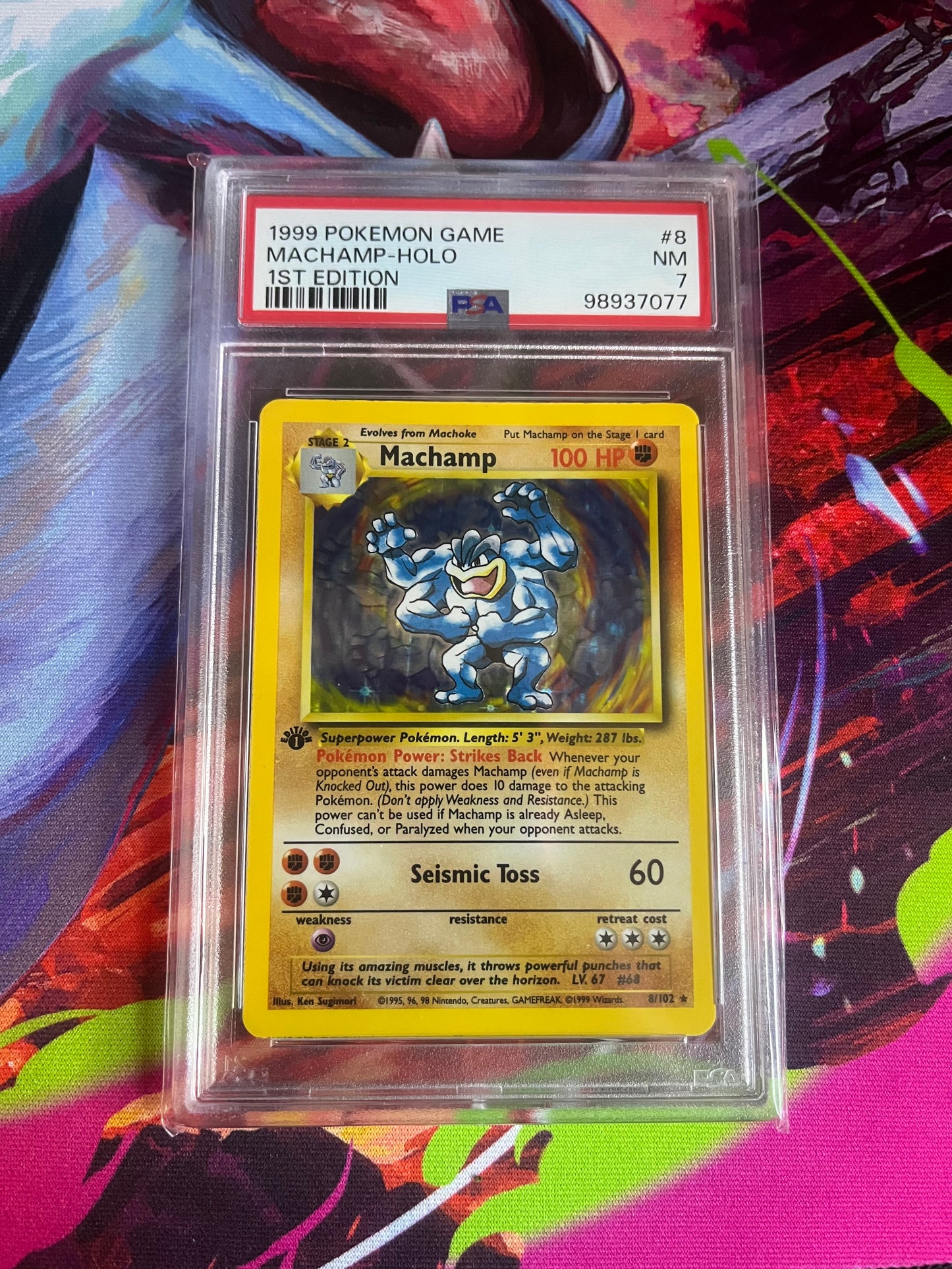 Machamp #8 Holo 1ST Edition PSA 7